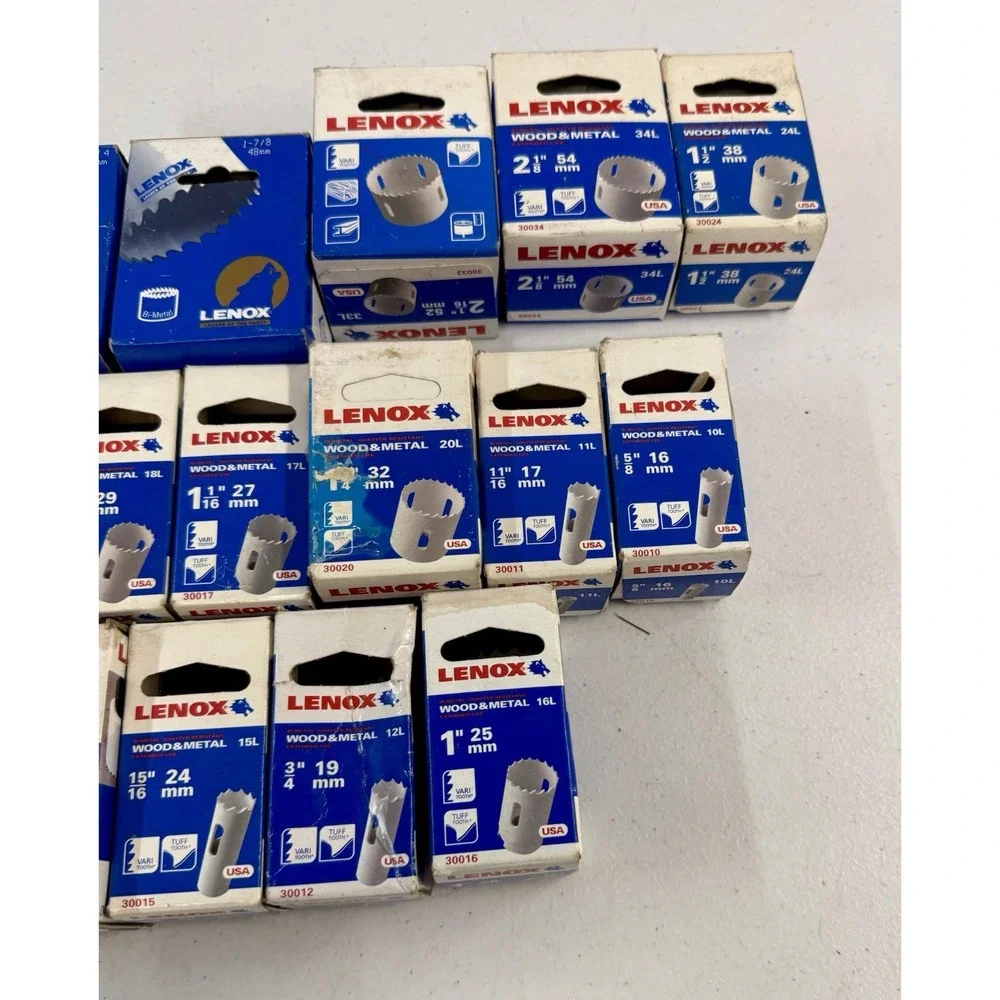 Lenox Hole Saw Bits Wood & Metal Lot Of 26 Unused In Box *BRAND NEW*